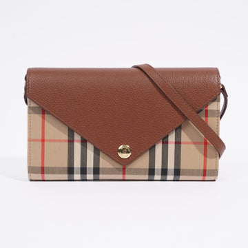 Burberry Envelope Wallet Check And Leather Leather