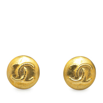 CHANEL Gold Plated CC Clip On Earrings Costume Earrings