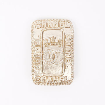 Chanel CC Crown Brooch Gold Base Metal