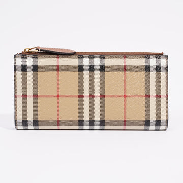 Burberry Bifold Wallet Check Coated Canvas Large