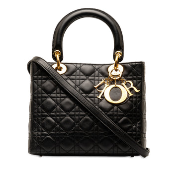 DIORMedium Lambskin Cannage Lady  Satchel