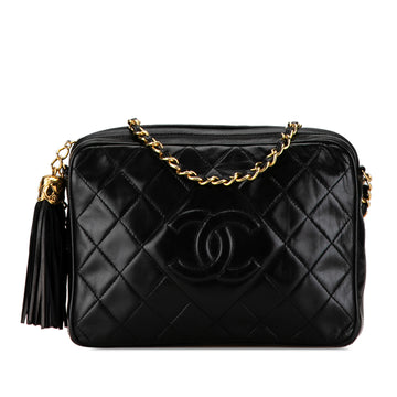 CHANEL CC Quilted Lambskin Tassel Camera Bag