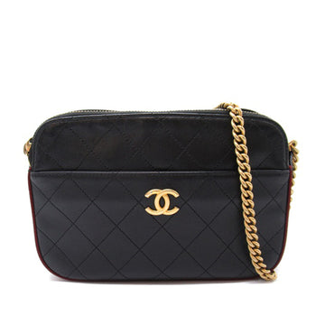 CHANEL Calfskin Grosgrain Stitched Button Up Camera Case Crossbody Bag