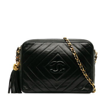 CHANEL Lambskin Chevron Crossbody Crossbody Bag