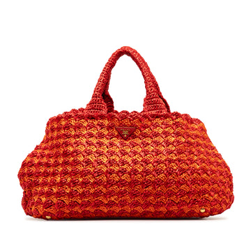 PRADA Canapa Raffia Tote Tote Bag