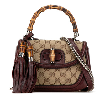 GUCCI GG Canvas Bamboo Night Satchel