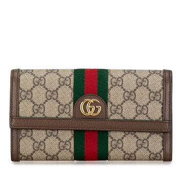 GUCCI GG Supreme Ophidia Continental Wallet Long Wallets