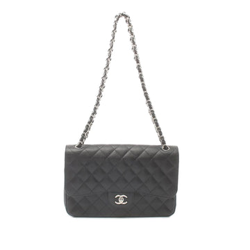 CHANEL Jumbo Classic Caviar Double Flap Shoulder Bag