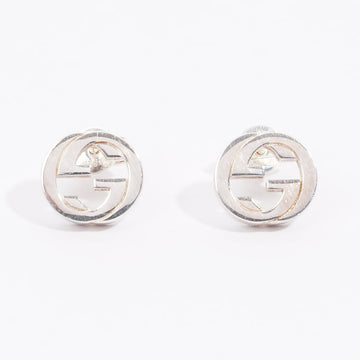 Gucci Interlocking G Earrings Silver Silver Sterling