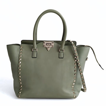 VALENTINO Rockstud shoulder bag in light green leather