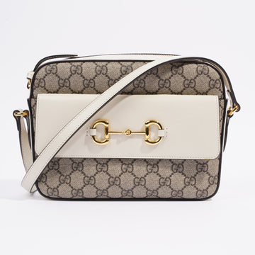 Gucci Horsebit 1955 Small Shoulder Bag Supreme / White Coated Canvas