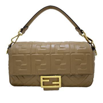 FENDI Zucca Embossed Baguette Satchel