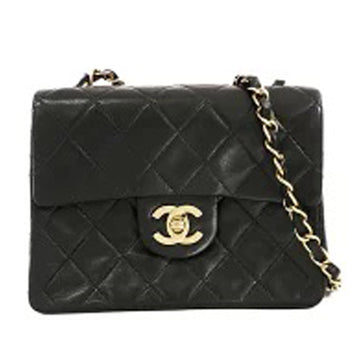 CHANEL Mini Square Classic Lambskin Single Flap Crossbody Bag