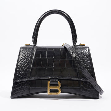 Balenciaga Hourglass Black Embossed Leather Small