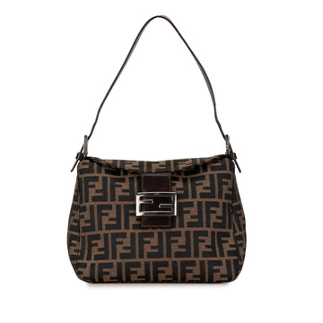 FENDI Zucca Canvas Double Flap Mamma Shoulder Bag