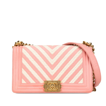 CHANEL Medium Braided Chevron Boy Flap Crossbody Bag