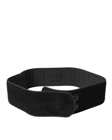 Dolce & Gabbana Women's Black Suede Leather Wide Waist Belt
