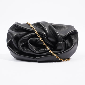 Burberry Rose Chain Clutch Black Leather