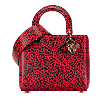 DIORMedium Calfskin Leopard Print Lady  Satchel