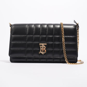 Burberry Lola Clutch Black Lambskin Leather