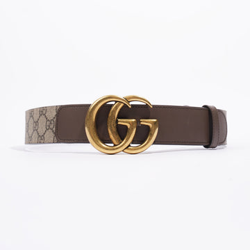 Gucci Double G Belt GG Supreme / Brown Leather Leather 75cm 30