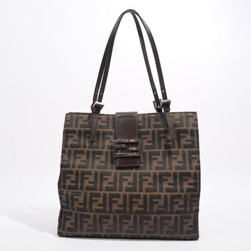 Fendi Print Shoulder Bag Brown Zucca Canvas