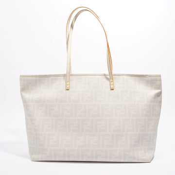 Fendi Zucca Tote Bag White Canvas