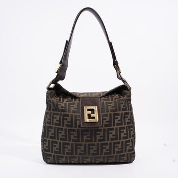 Fendi Zucca Monogram Bag Brown / Black Canvas