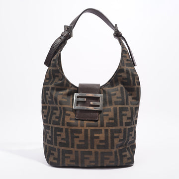 Fendi Zucca Croissant Shoulder Bag Brown Canvas