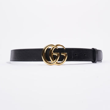 Gucci GG Marmont Belt With Shiny Buckle Black Leather 85cm 34''