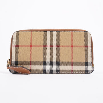 Burberry Long Somerset Wallet Archive Beige / Brown Coated Canvas