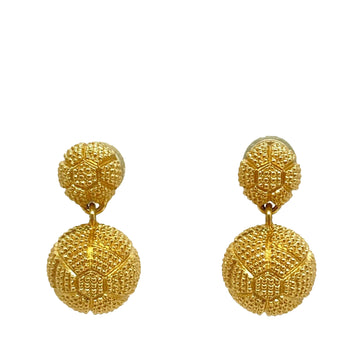 DIOR Gold Plated Ball Drop Earrings