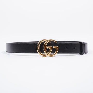 Gucci GG Marmont Shiny Buckle Belt Black Leather 90cm 36