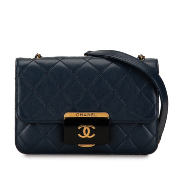 CHANEL Mini Lambskin Beauty Lock Flap Shoulder Bag