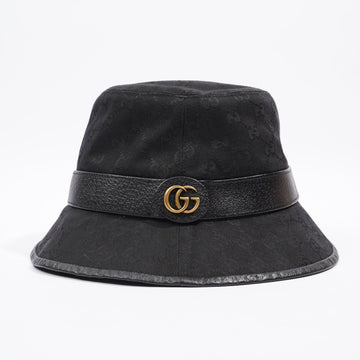 Gucci Monogram Bucket Hat Black Fabric M [58cm]