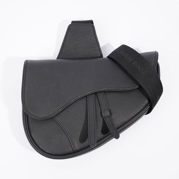 Christian Dior Saddle Black Grained Leather