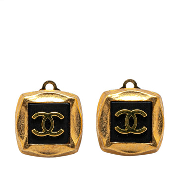 CHANEL Gold Plated CC Clip on Earrings Costume Earrings