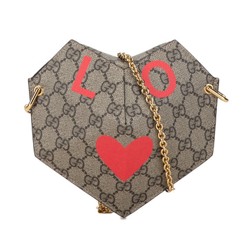 GUCCI GG Supreme Heart Love on Chain Crossbody Bag