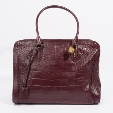 Alexander McQueen Hold All Maroon Embossed Leather