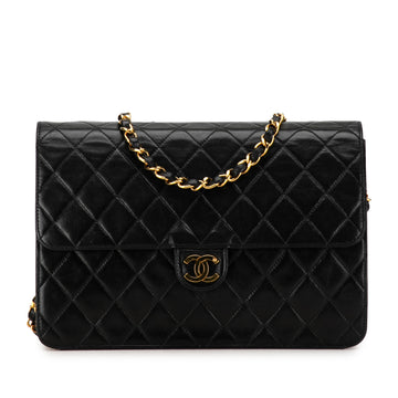 CHANEL CC Quilted Lambskin Single Flap Crossbody Bag