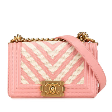 CHANEL Small Braided Chevron Boy Flap Crossbody Bag