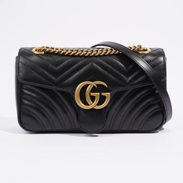 Gucci Marmont Flap Black Matelasse Leather Small