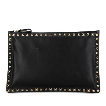 VALENTINO Rockstud Leather Clutch Clutch Bag