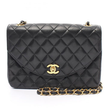 CHANEL CC Quilted Lambskin Round Flap Crossbody Bag