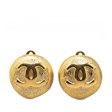 CHANEL Gold Plated CC Clip On Earrings Costume Earrings