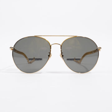 Gucci GG0725S Sunglasses Gold Base Metal 135