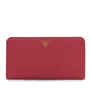 PRADA Saffiano Zip Wallet Long Wallets