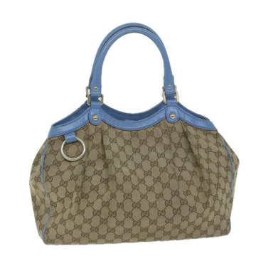 GUCCI GG Canvas Hand Bag Beige 211944 Auth ac2678