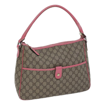 GUCCI GG Supreme Shoulder Bag PVC Beige 189898 Auth ac2964