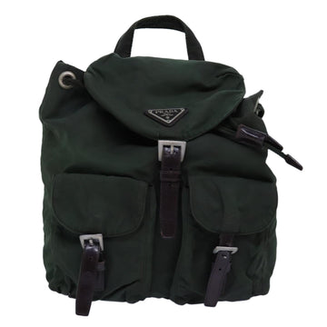 PRADA Backpack Nylon Khaki Auth ac2971